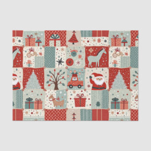 Papel De Seda Colagem de Patches de Natal