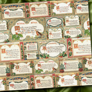 Papel De Seda Colagem de saudações de Natais vintages ornament