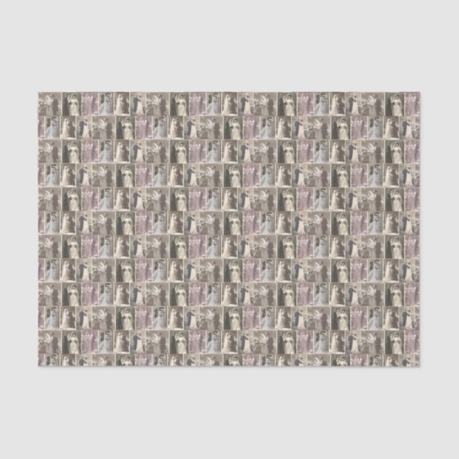 Papel De Seda Colagem de Vestido de Noiva Vintage e Noivo (Frente )