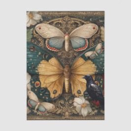 Papel De Seda Colagem Decoupage Jardim de Mariposas Gótico Fanta