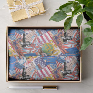 Papel De Seda Colagem do 250º Dia da Independência Americano Ver