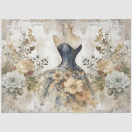 Papel De Seda Colagem Floral de Ephemera, Rapariga Distante