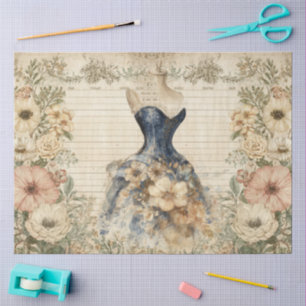 Papel De Seda Colagem Floral Elegante Girly Ephemera Cottagecore