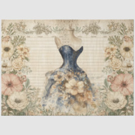 Papel De Seda Colagem Floral Elegante Girly Ephemera Cottagecore