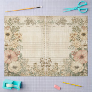 Papel De Seda Colagem Floral Elegante Girly Ephemera Cottagecore