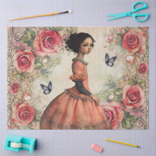 Papel De Seda Colagem Floral Elegante Girly Ephemera Cottagecore