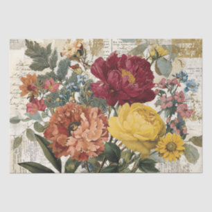 Papel De Seda Colagem Floral Vibrante de Inspiração Italiana