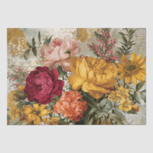 Papel De Seda Colagem Floral Vibrante de Inspiração Italiana