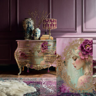 Papel De Seda Colagem Luxe, Retrato Multimédia Misturado Floral