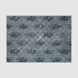 Papel De Seda Colagem Náutica Azul Vintage