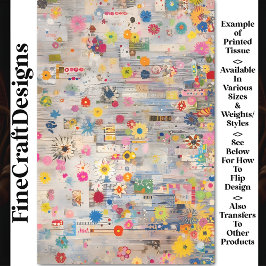 Papel De Seda Colagem Retroativa do Chique Whimsical BP6B Desaco