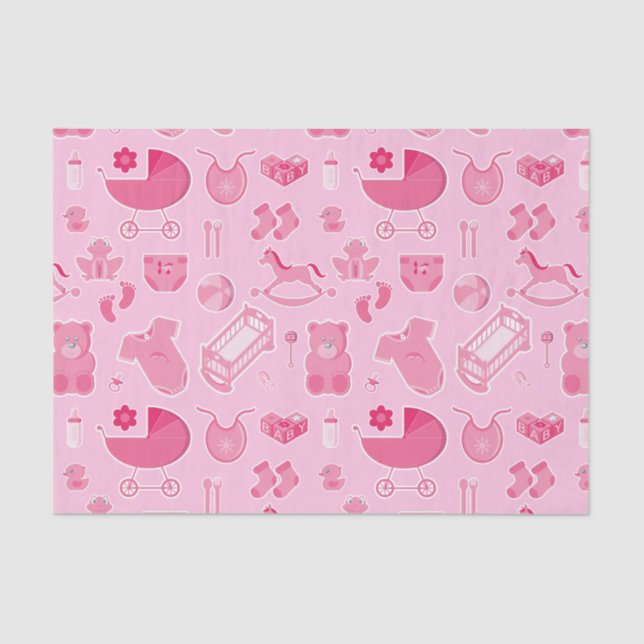 Papel De Seda Colagem Rosa Bebê (Frente )