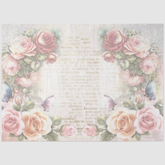 Papel De Seda Colagem Série Shabby Chic Design 2 (Frente )