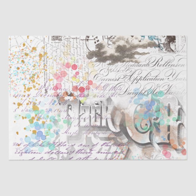 Papel De Seda Colagem vitoriana Vintage (Frente )