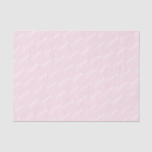 Papel De Seda Colar cor-de-rosa com texto branco.