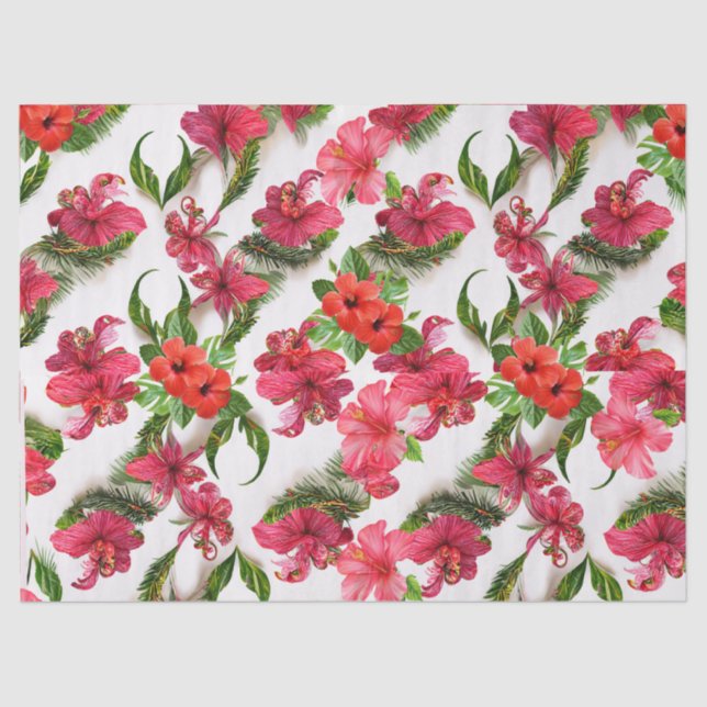 Papel De Seda Coleção Aloha Lush Vibrante Botânico Floral (Frente )