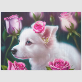 Papel De Seda Coleção Cão Cachorro E Rosa