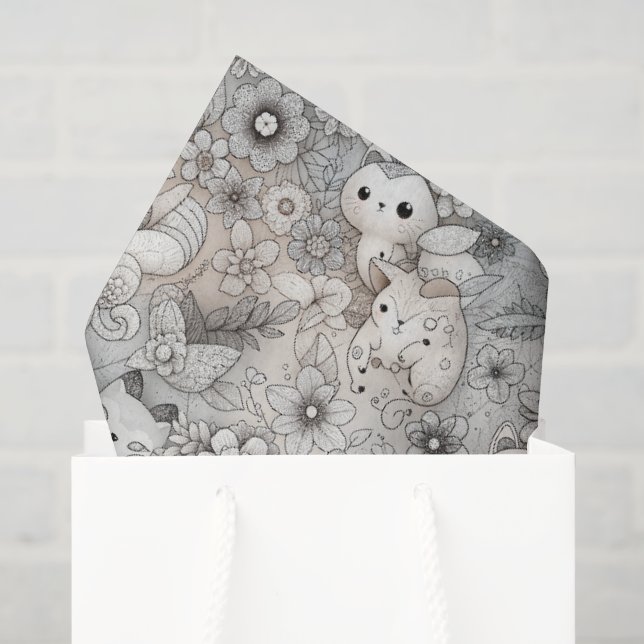 Papel De Seda Coleção de animais de Abstrato divertida (Sacola de presentes)