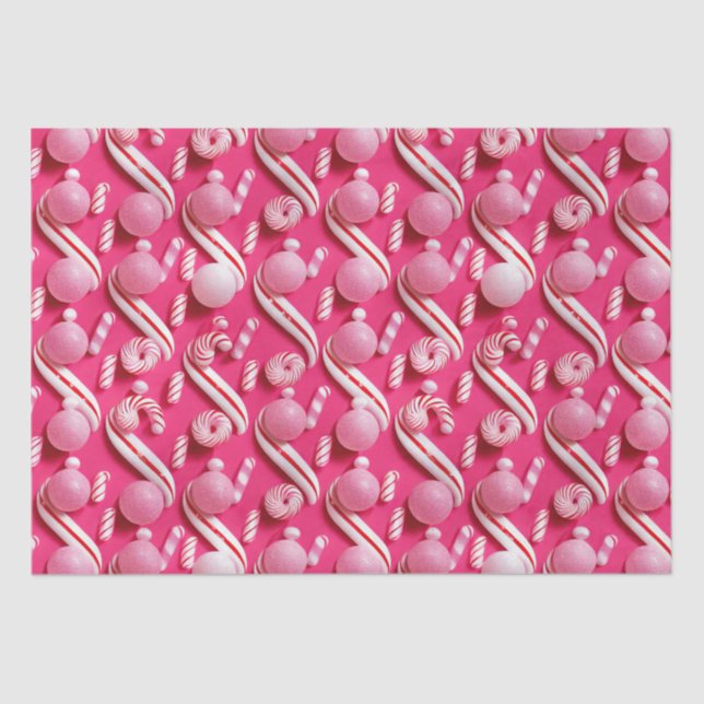 Papel De Seda Coleção De Banho De Doces, Gumballs Rosa (Frente )