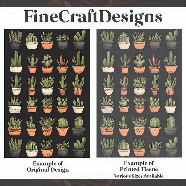 Papel De Seda Coleção de Cactus Boho Moderno C9 Decoupage (Criador carregado)
