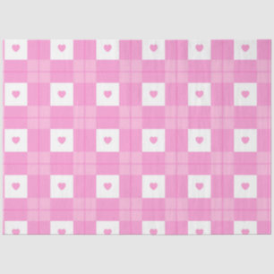 Papel De Seda Coleção de Coração Rosa de Xadrez de Amor Moderno