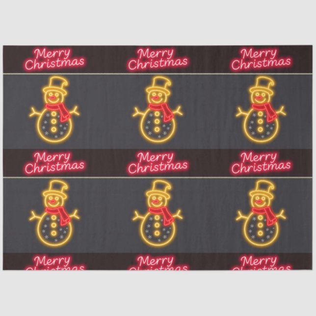 Papel De Seda Coleção de Feriados Modernos de Natal Neon (Frente )