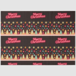 Papel De Seda Coleção de Férias de Natal Neon Trendy