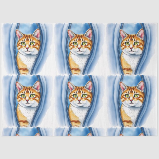 Papel De Seda Coleção de Gatos Populares Bonitos e Bonitos Cacho (Frente )