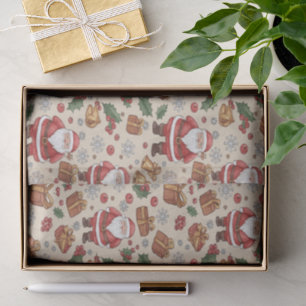 Papel De Seda Coleção de Natal Papai Noel em Aquarela Vitoriana