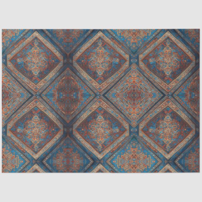 Papel De Seda Coleção de Padrões Antigos e Bonitos Persa Moderno (Frente )