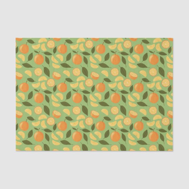 Papel De Seda Coleção de padrões do cesto de frutas - Laranjas (Frente )