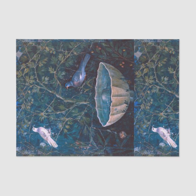 PAPEL DE SEDA COLEÇÃO DE POMPEII/DOVAS NO JARDIM (Frente )