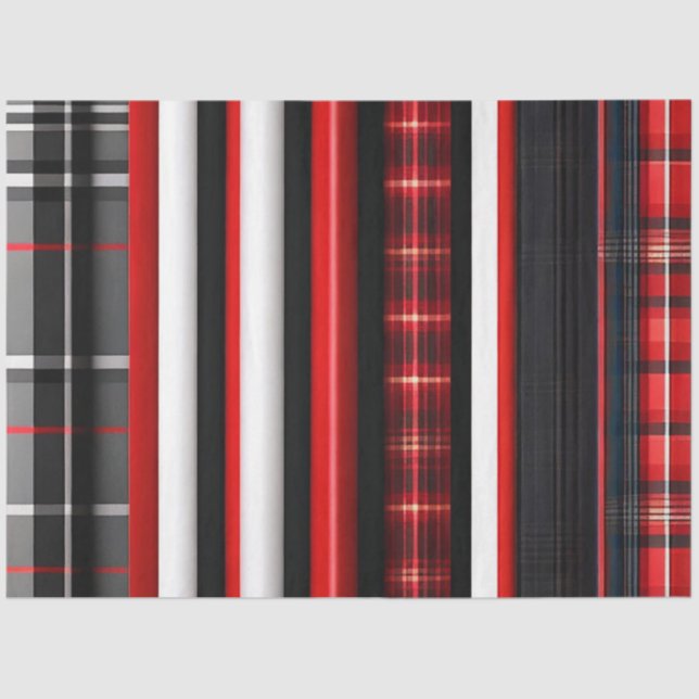 Papel De Seda Coleção de tendências de Xadrez Abstrato Preto Ver (Frente )