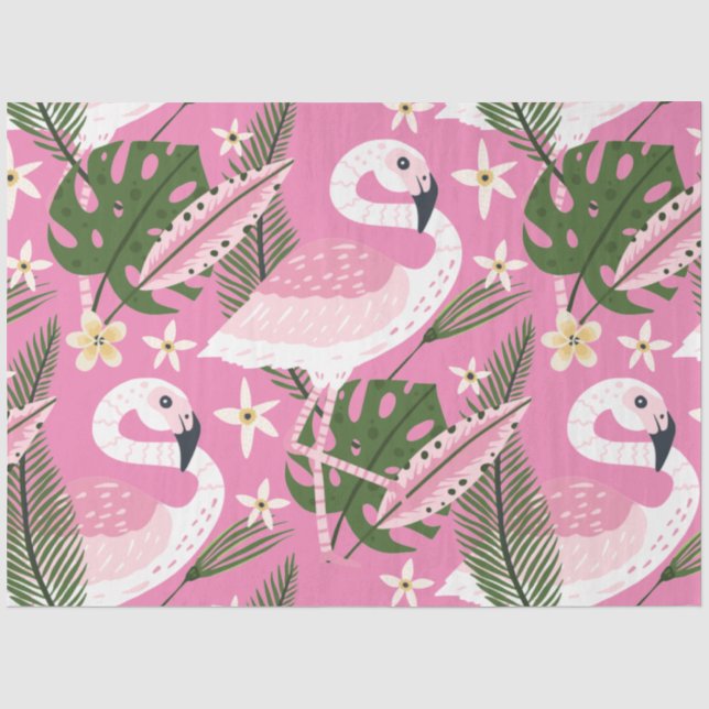 Papel De Seda Coleção de Verão Flamingo Um Design 1 (Frente )