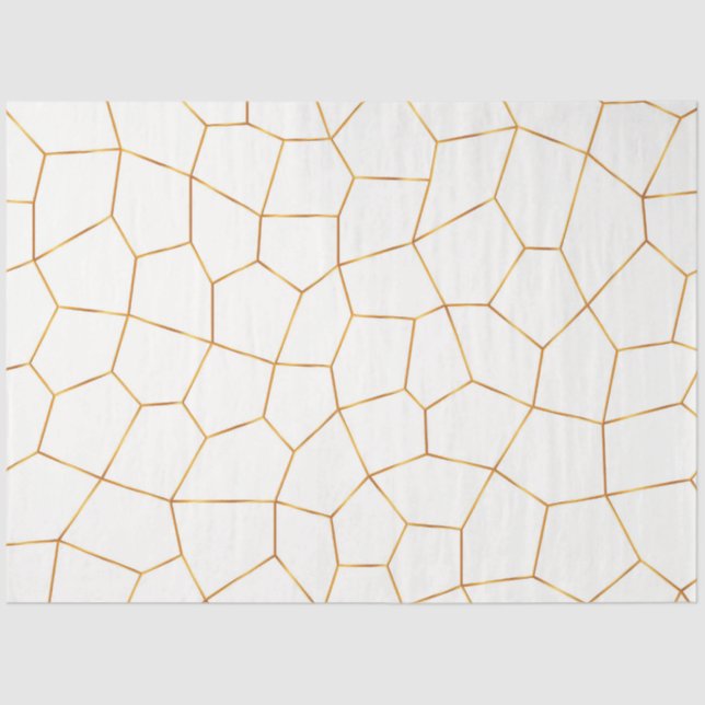 Papel De Seda Coleção de Vidros Dourados Brancos Elegante Modern (Frente )