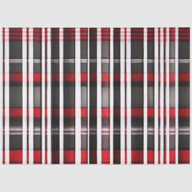 Papel De Seda Coleção de Xadrezes Negra Abstrato Vermelha Modern (Frente )