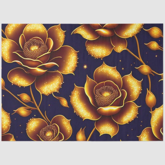 Papel De Seda Coleção Dourada de Rosa Modern Boho (Frente )