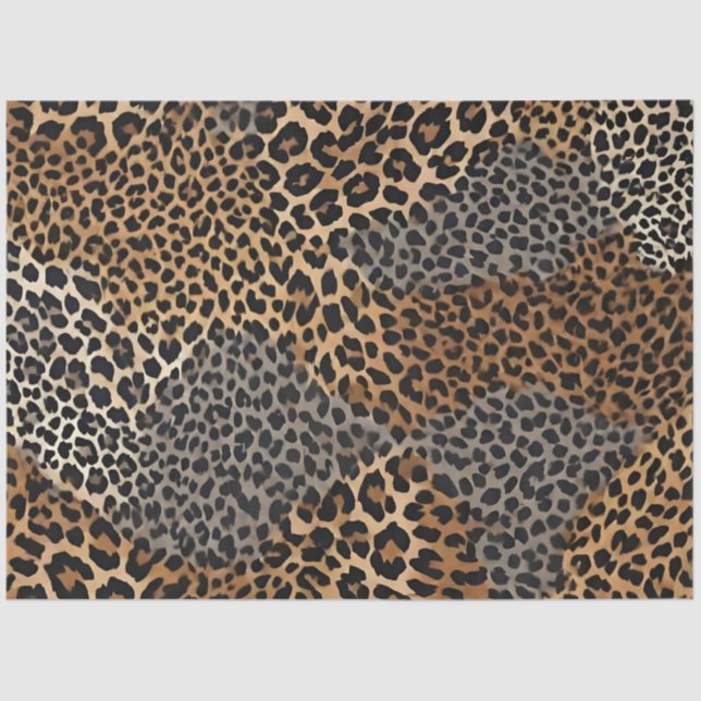 Papel De Seda Coleção Elegante Branca de Leopardo Moderno de Lux (Frente )
