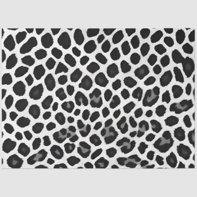Papel De Seda Coleção Elegante de Leopardo Branco de Luxo Popula (Frente )