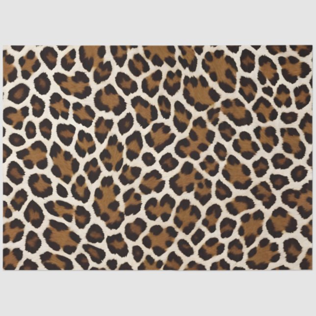 Papel De Seda Coleção Elegante de Leopardo Branco Trendy Luxury (Frente )
