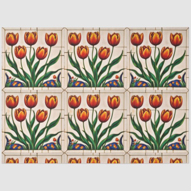 Papel De Seda Coleção Linda de Tulipas Modernas (Frente )