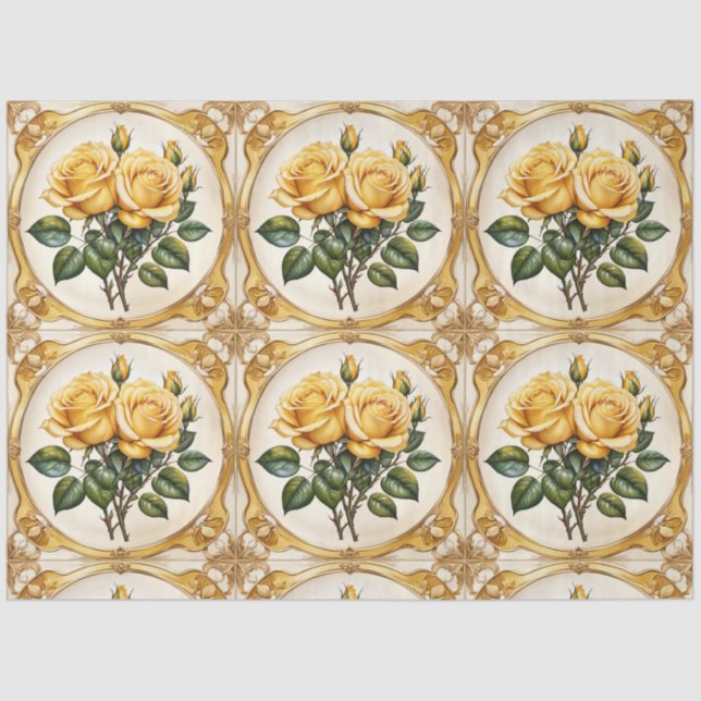 Papel De Seda Coleção Linda Moderna Rose Amarela (Frente )