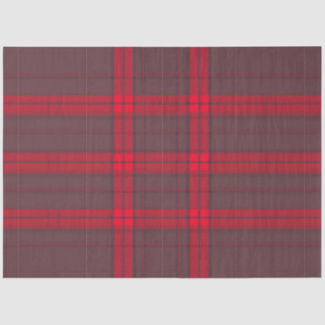 Papel De Seda Coleção Moderna de Tartan Tradicional Vermelho xad (Frente )