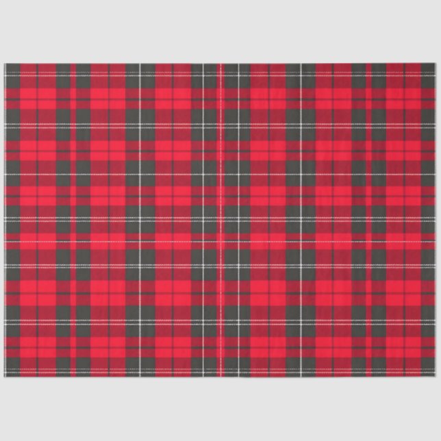 Papel De Seda Coleção Moderna de Tartan Xadrez Tradicional Verme (Frente )