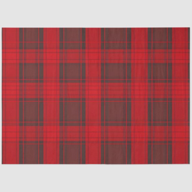 Papel De Seda Coleção Moderna Tartan da Xadrez Vermelha Tradicio (Frente )