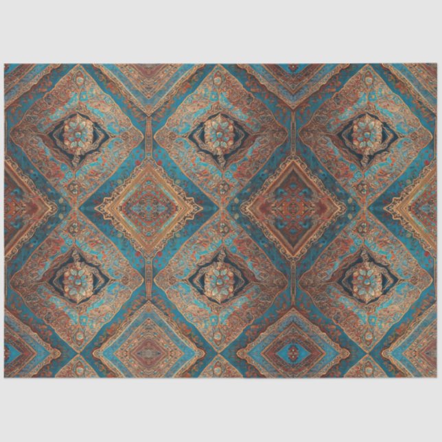 Papel De Seda Coleção Persa de Padrões Antigos e Lindos Modernos (Frente )