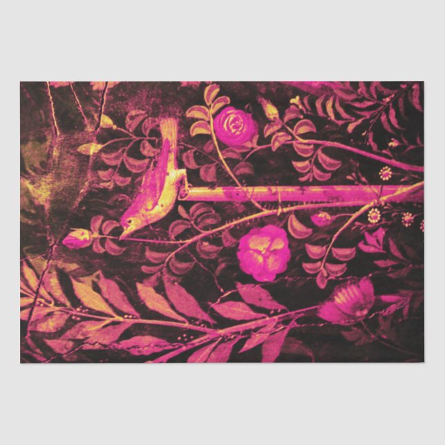 Papel De Seda COLEÇÃO POMPEII NIGHTINGALE COM ROSA rosa (Frente )