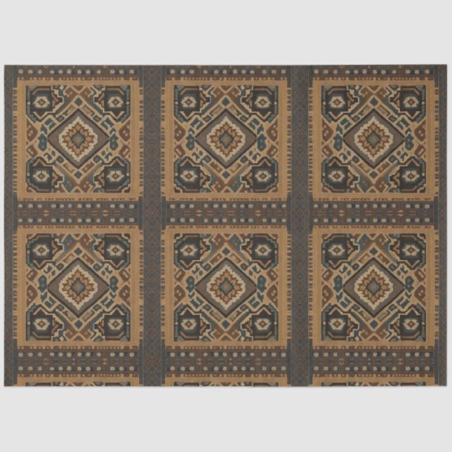 Papel De Seda Coleção Popular Belo e Antigo Padrão Turco (Frente )