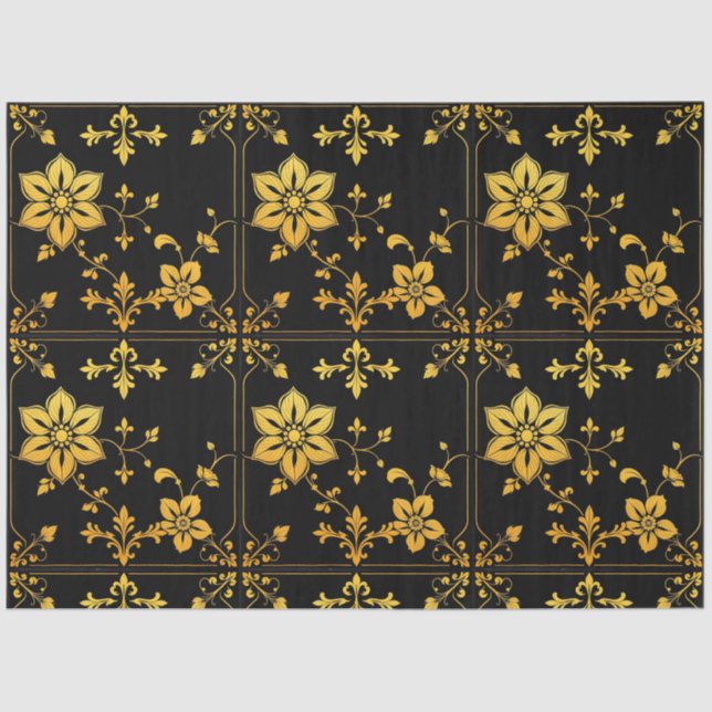 Papel De Seda Coleção Popular de Luxo Elegante Floral (Frente )