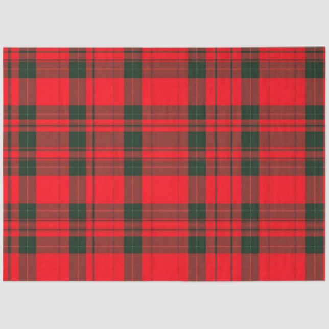 Papel De Seda Coleção Popular de Tartan Xadrez Tradicional Verme (Frente )